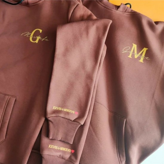 Özel İsim Baskılı Kombin Çift Sweeatshirt